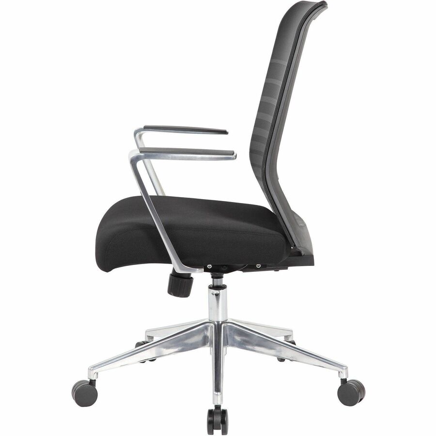 Image of Lorell High-Back Chair,Mesh Back,Fabric Seat,27"x25.5"x40-43",Black