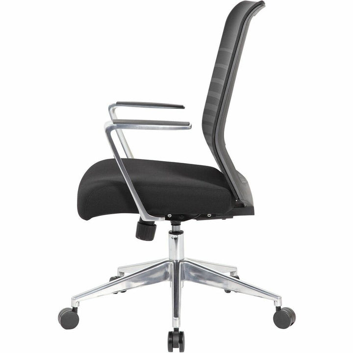 Image of Lorell High-Back Chair,Mesh Back,Fabric Seat,27"x25.5"x40-43",Black