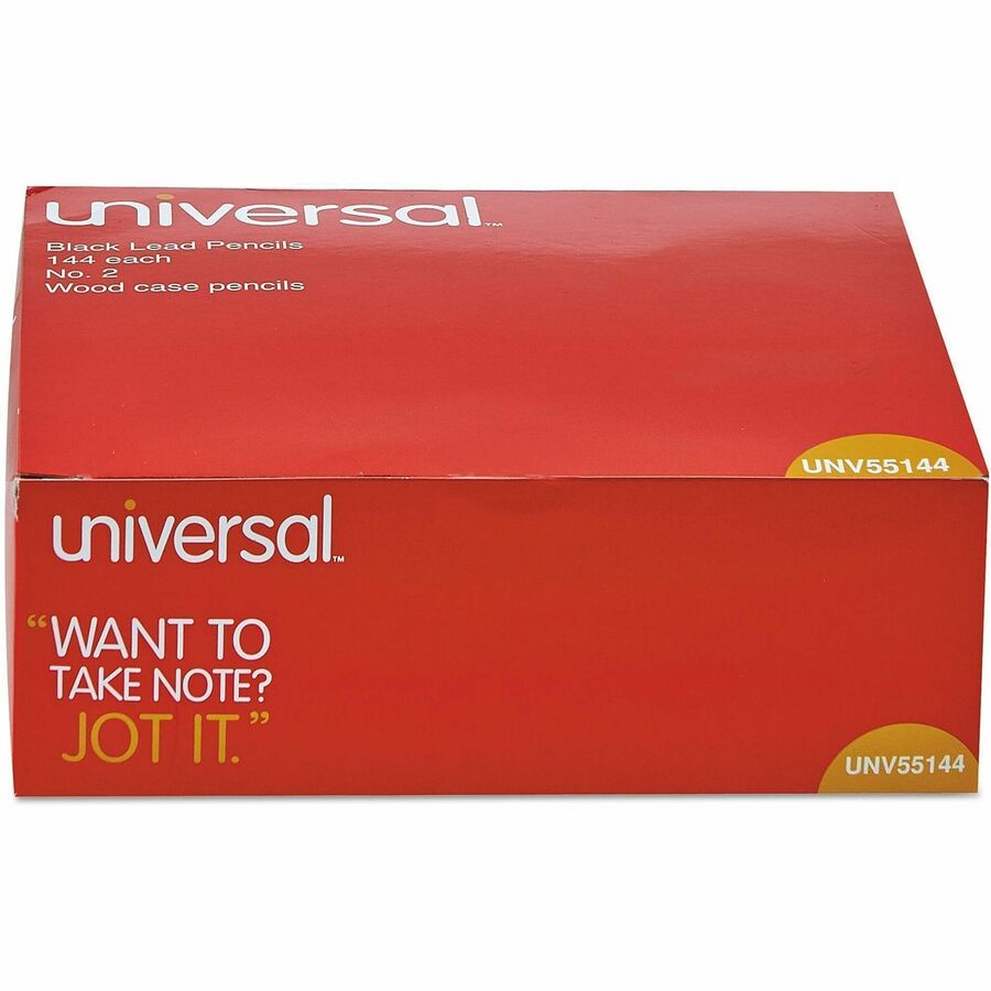 Image of Universal UNV55144 Wood Pencil, Black Lead, HB/#2, Yellow Wood Barrel, 144/Box, 144 / Pack