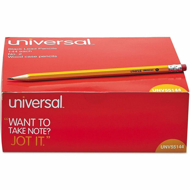 Image of Universal UNV55144 Wood Pencil, Black Lead, HB/#2, Yellow Wood Barrel, 144/Box, 144 / Pack
