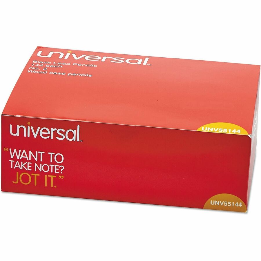 Image of Universal UNV55144 Wood Pencil, Black Lead, HB/#2, Yellow Wood Barrel, 144/Box, 144 / Pack