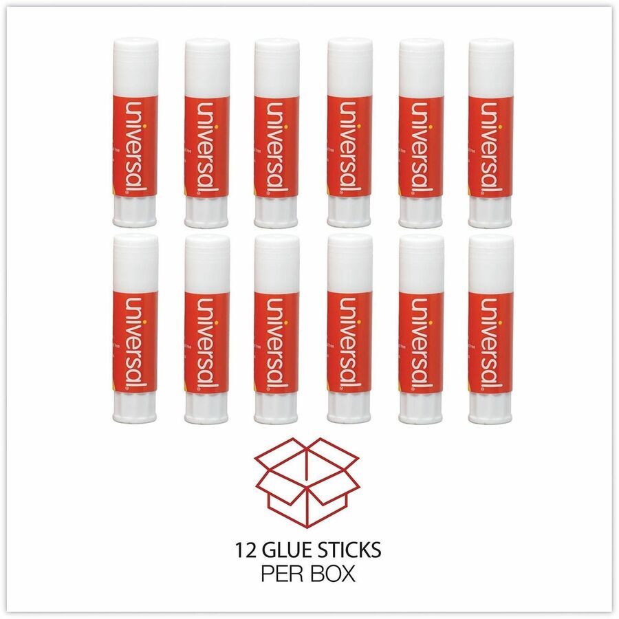 Image of Universal UNV75748 Glue Stick, 0.28 oz, Clear, 12 / Pack