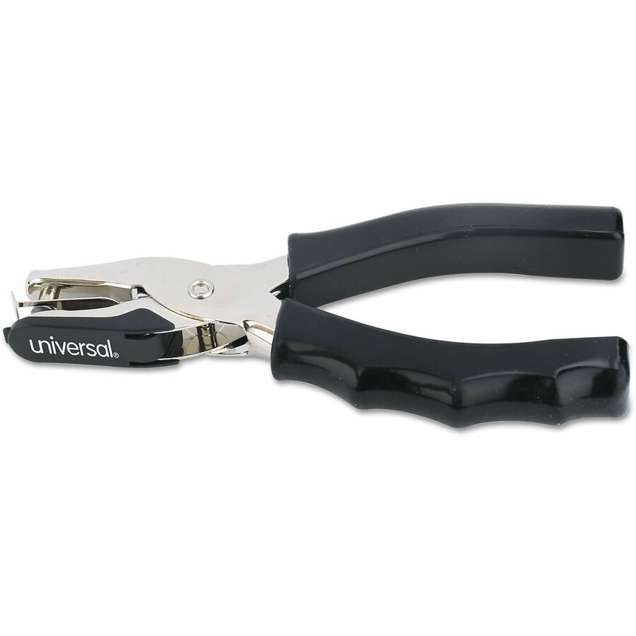 Image of Universal UNV74321 Manual Hole Punch, 1 Punch Head(s), 8 Sheet, Round Shape, Metal, Rubber, Black, 1 Each