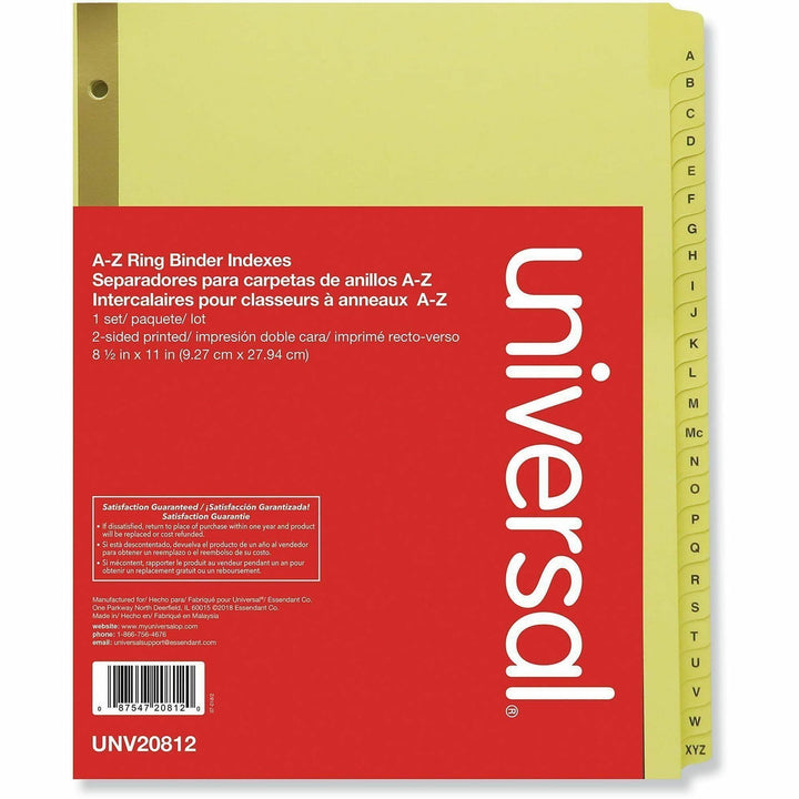 Image of Universal UNV20812 Printed Alpha Index Dividers