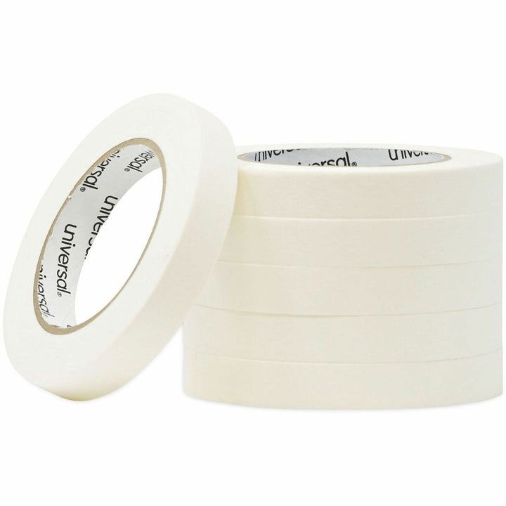 Image of Universal UNV51334 Removable General-Purpose Masking Tape, 3" Core, 18 mm x 54.8 m, Beige, 6/Pack