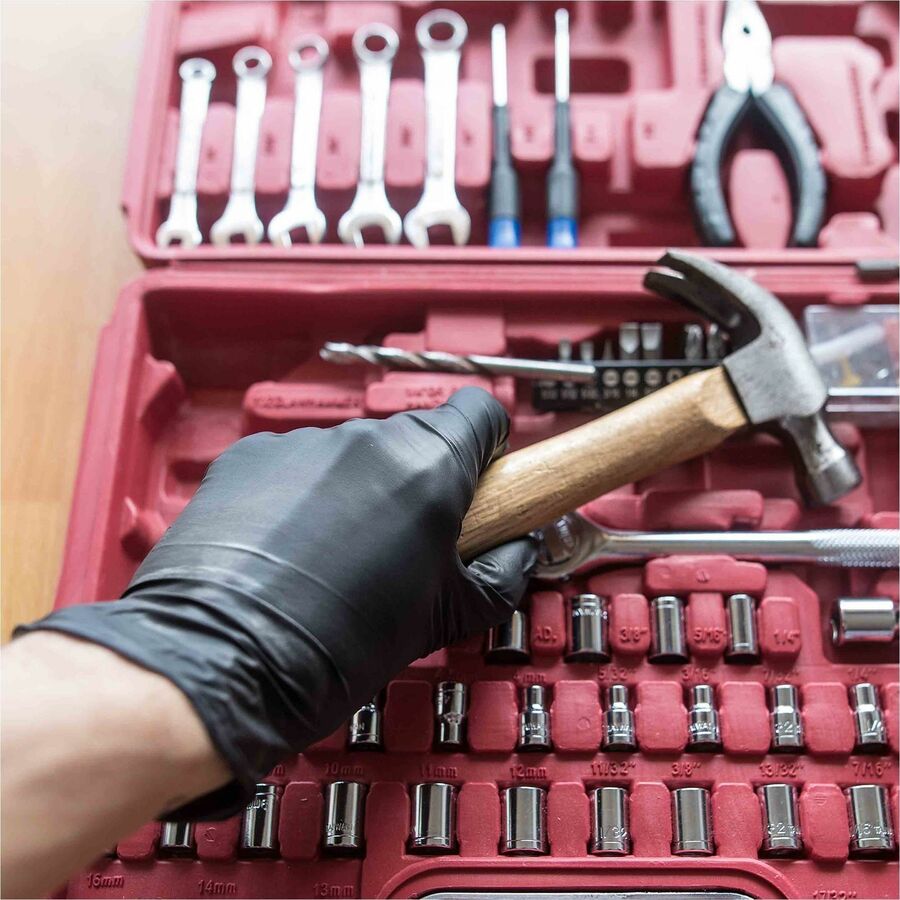 Image of Gloveworks GPNB49100 Industrial Black Nitrile Disposable Gloves