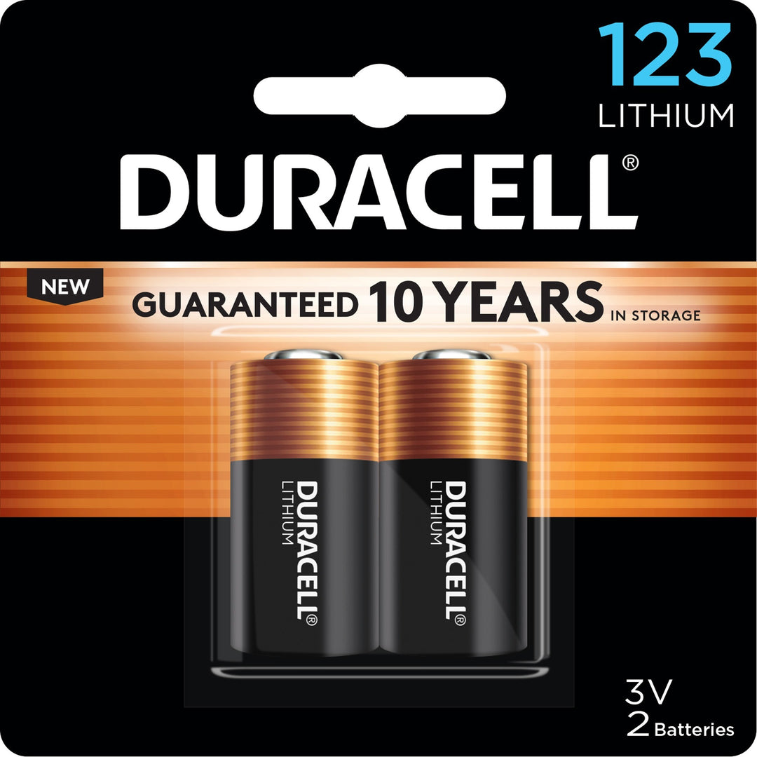 Image of Duracell DL-123AB/2 Lithium Photo Battery, For Camera, Photo Equipment, 3 V DC, 2 / Pack