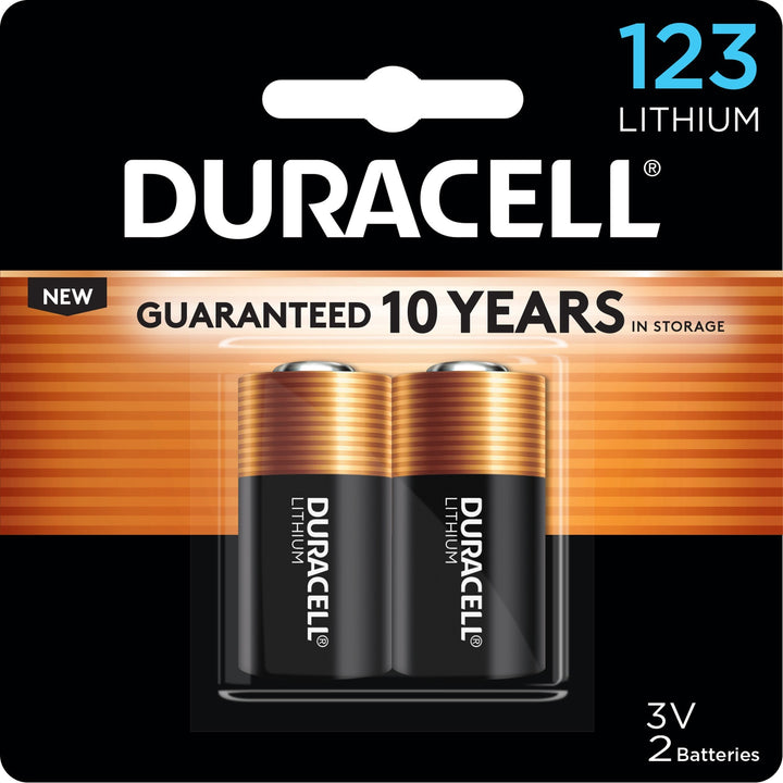 Image of Duracell DL-123AB/2 Lithium Photo Battery, For Camera, Photo Equipment, 3 V DC, 2 / Pack