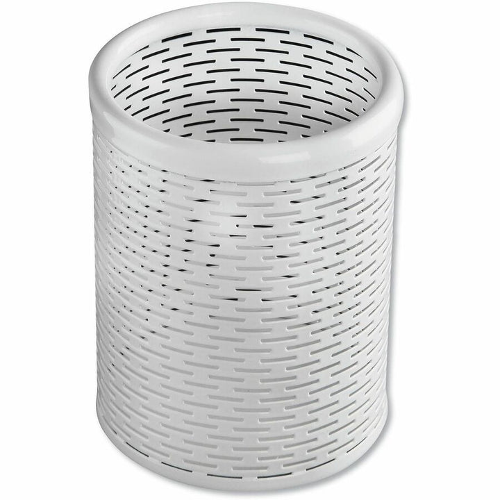 Image of Artistic® Urban Collection Punched Metal Pencil Cup, 3.5" Diameter x 4.5"h, White