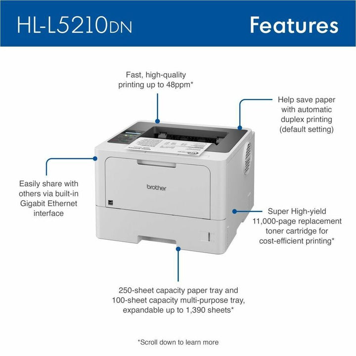 Image of Brother HLL5210DN HL-L5210DN Business Monochrome Laser Printer
