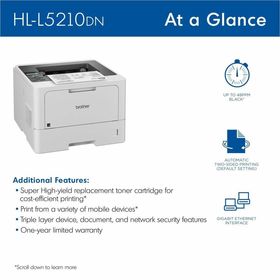 Image of Brother HLL5210DN HL-L5210DN Business Monochrome Laser Printer
