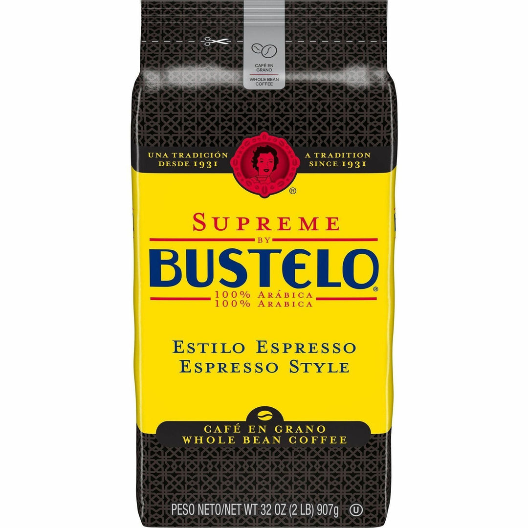 Image of Supreme by Bustelo 21892 Espresso WB Coffee, Medium/Dark, Whole Bean, Bustelo, Espresso, 1 Each