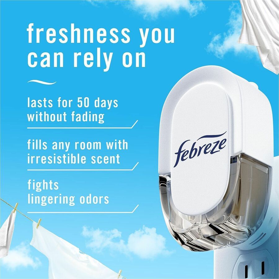 Image of Febreze 68235 Plug Linen/Sky Oil Refill, Oil, 0.8 fl oz (0 quart), Linen & Sky, Odor Neutralizer, 1 Each