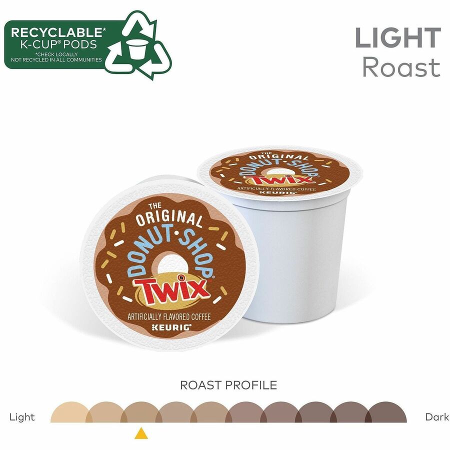 Image of The Original Donut Shop® 9694 Twix Coffee K-Cups, Compatible with Keurig K-Cup Brewer, Light, 24 K-Cup, K-Cup, Pod, Twix, Kosher, 24 / Box