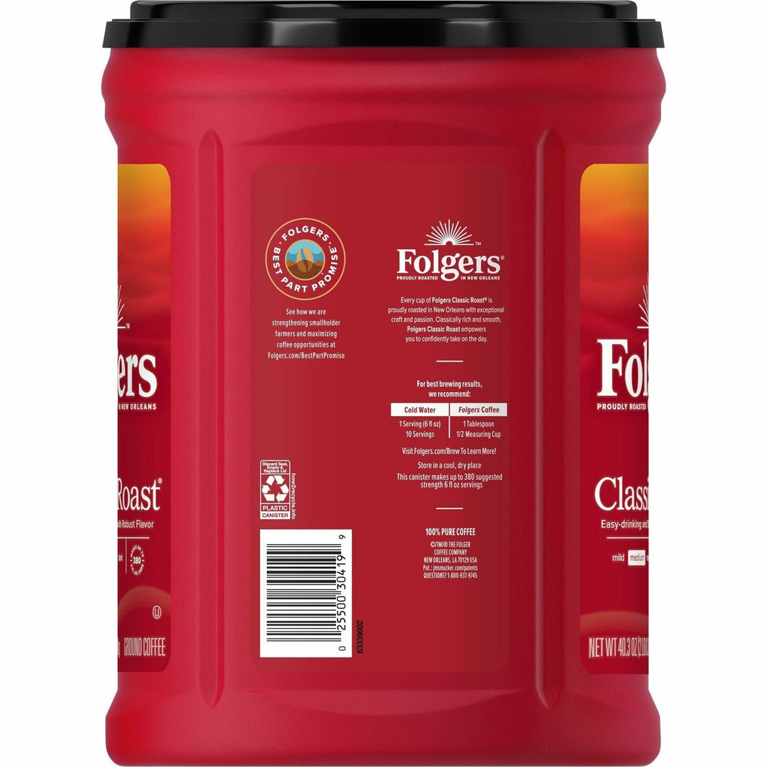 Image of Folgers® Coffee, Classic, Med Roast, 40.3oz Can, 6/CT,35CT/PL,BN