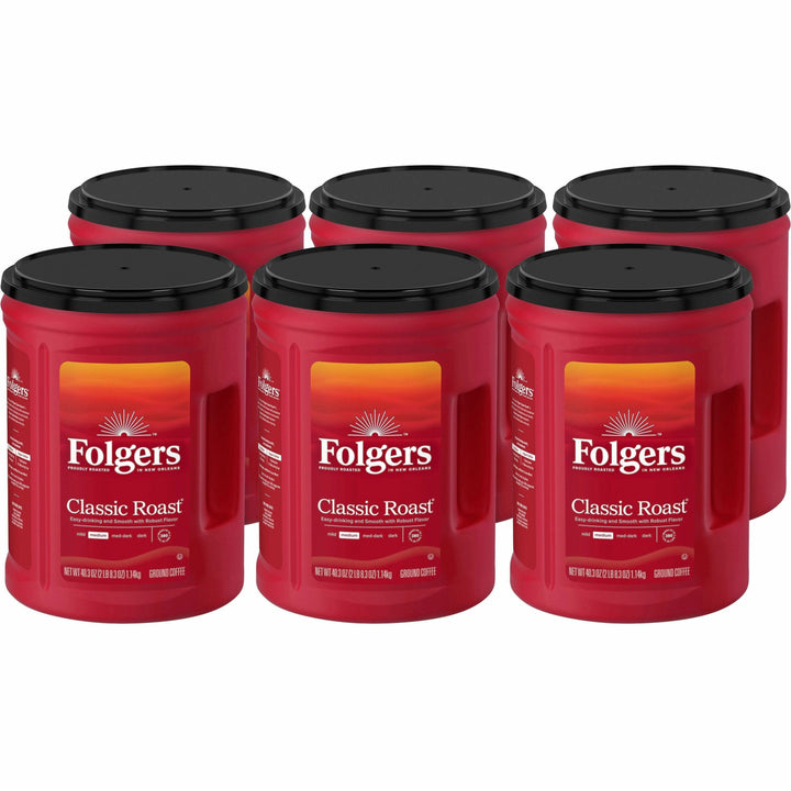 Image of Folgers® Coffee, Classic, Med Roast, 40.3oz Can, 6/CT,BN
