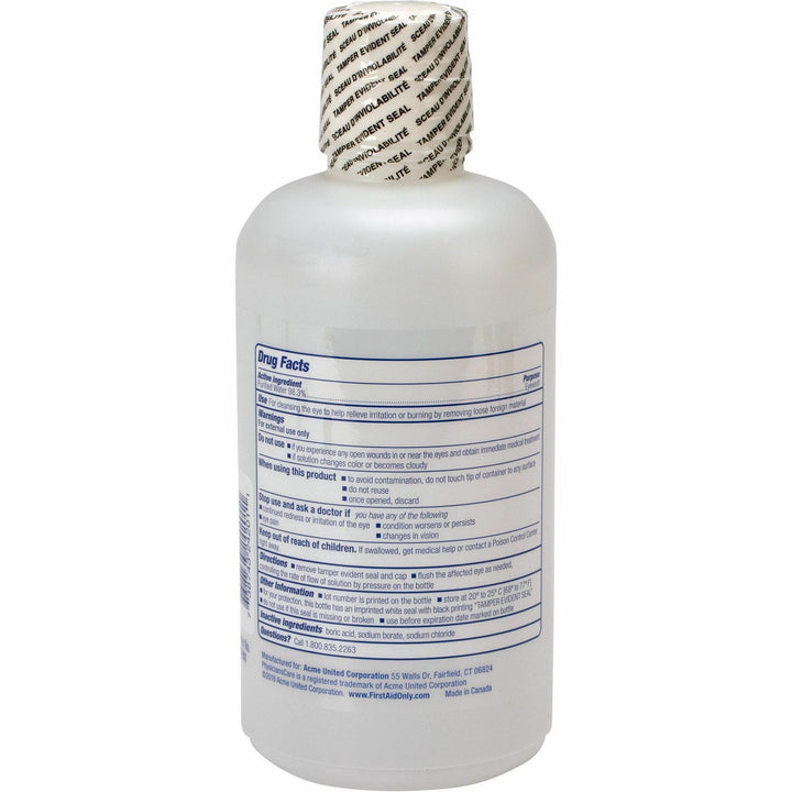 Image of First Aid Only 24201 Sterile Ophthalmic Solution Eyewash, 1 quart, Sterile, For Eye Burning, Irritated Eyes, 1 Each