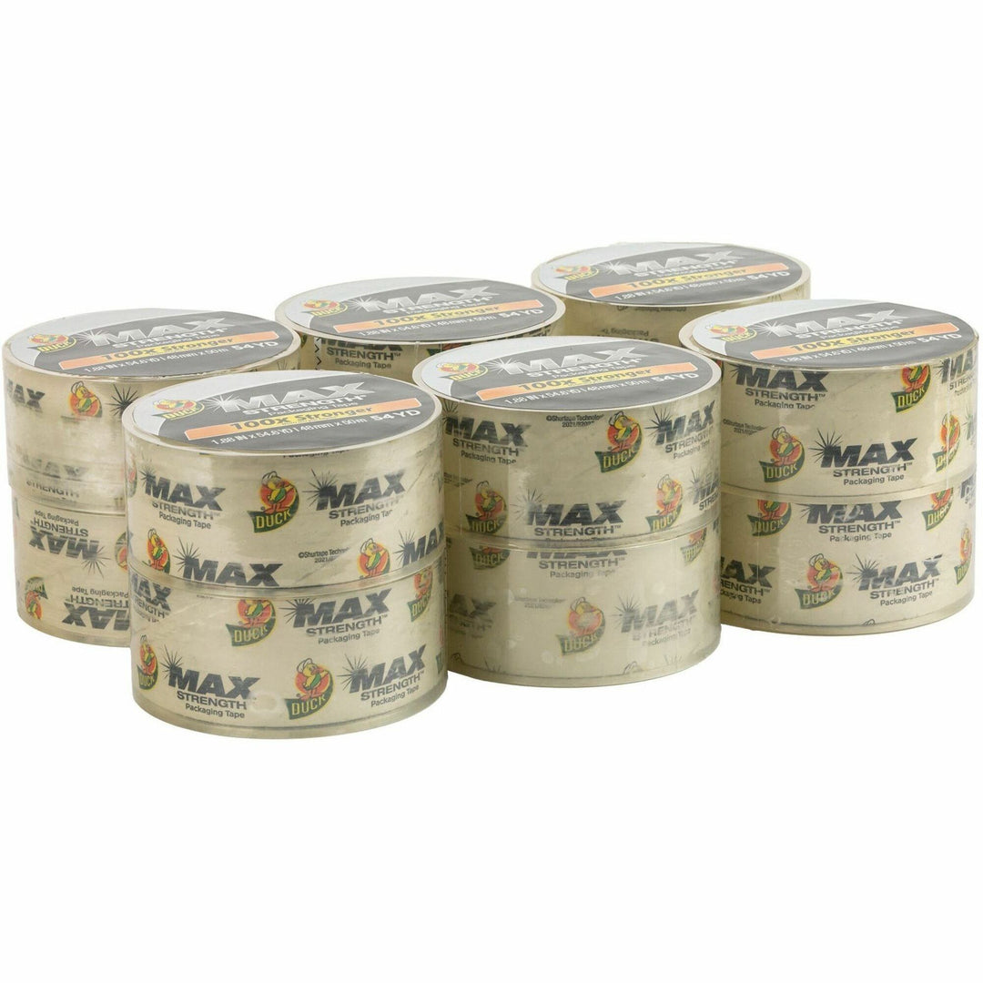 Image of Duck® Packing Tape, Max Strength, 1.88"x54.6 Yd, 12/PK, Clear