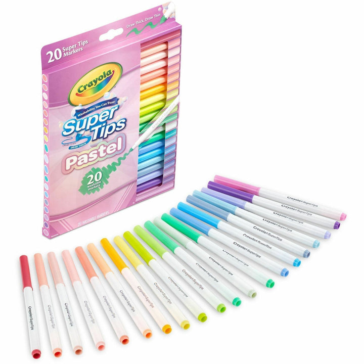 Image of Crayola® Markers, Super Tips, Washable, 20/PK, Assorted Pastels