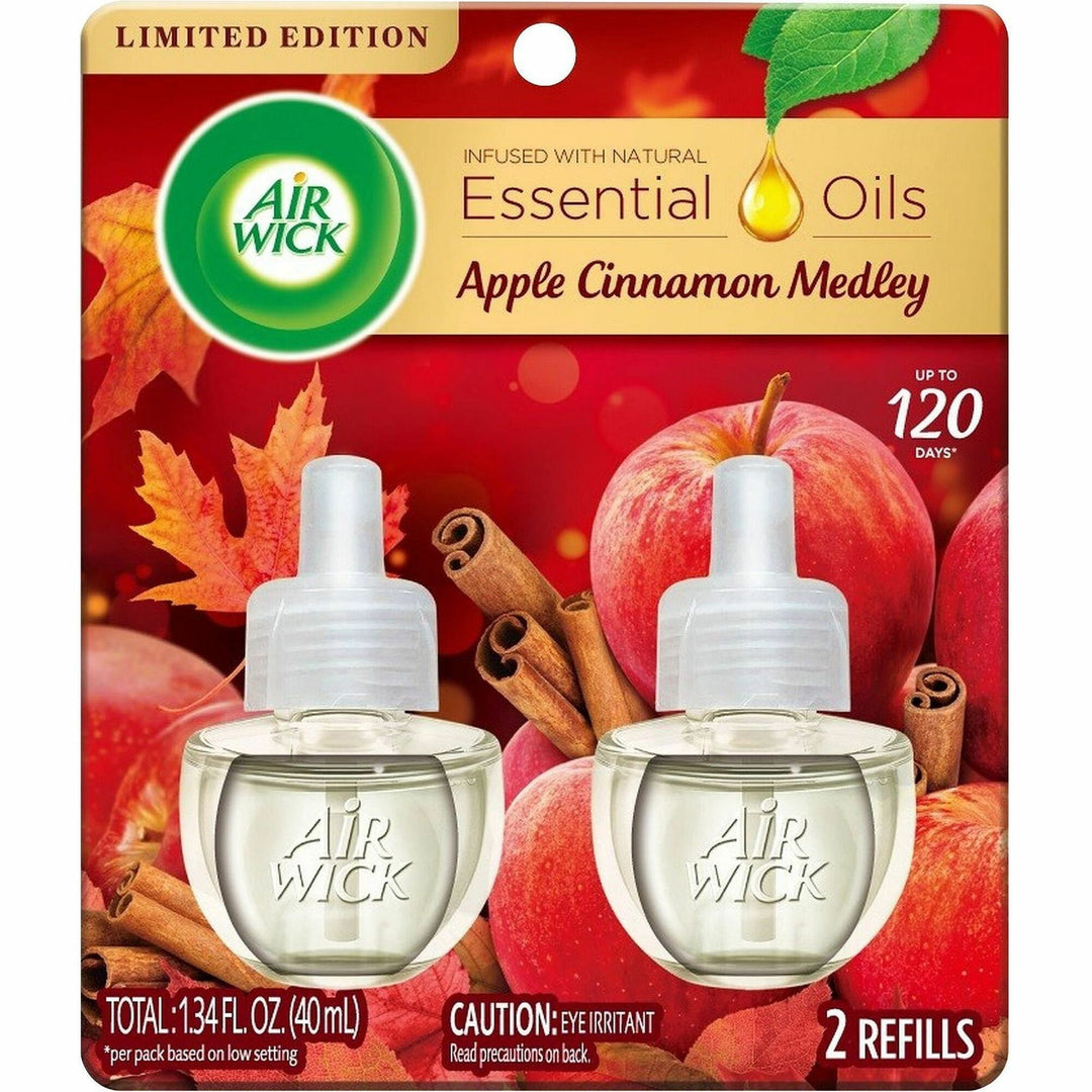 Image of Air Wick PlugIns 95499 Apple Scented Oil, Oil, 0.6 fl oz (0 quart), Apple Cinnamon Medley, 60 Day, Long Lasting, 2 / Pack