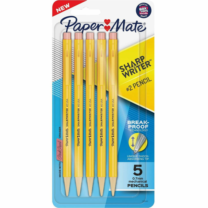 Image of Paper Mate® Mechanical Pencils,Twist Tip,Break-Resistant Lead,5/PK,YW
