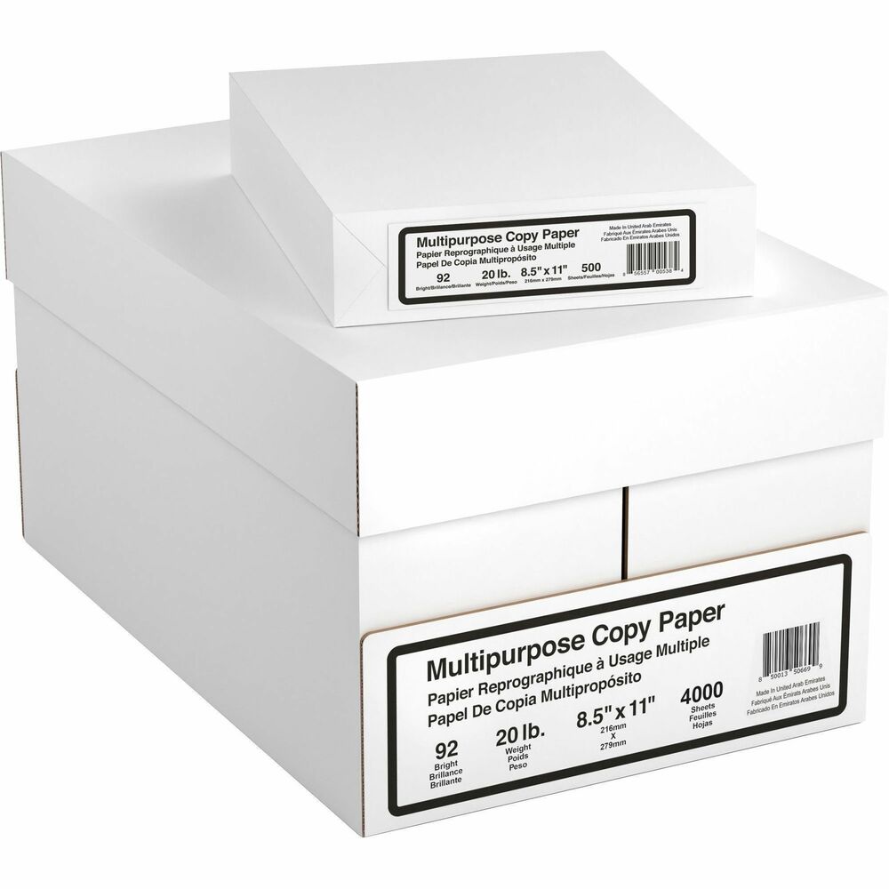 Image of Private Brand Copy Paper, 20 lb, 8-1/2"x11", 8RM/CT, 48CT/PL, White