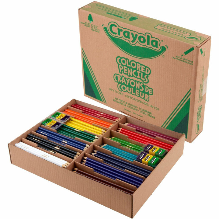 Image of Crayola® Pencils,Colored,14 Colors,w/Sharpeners,462/PK,AST