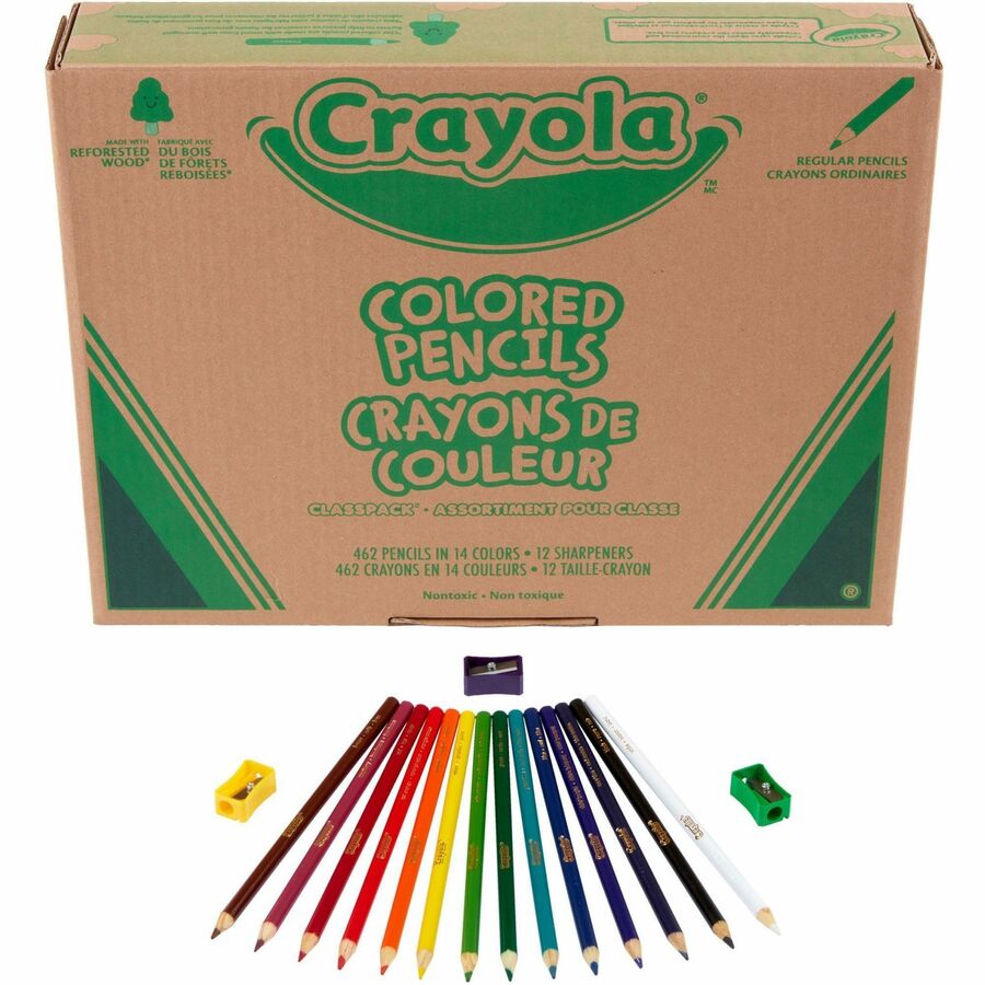 Image of Crayola® Pencils,Colored,14 Colors,w/Sharpeners,462/PK,AST