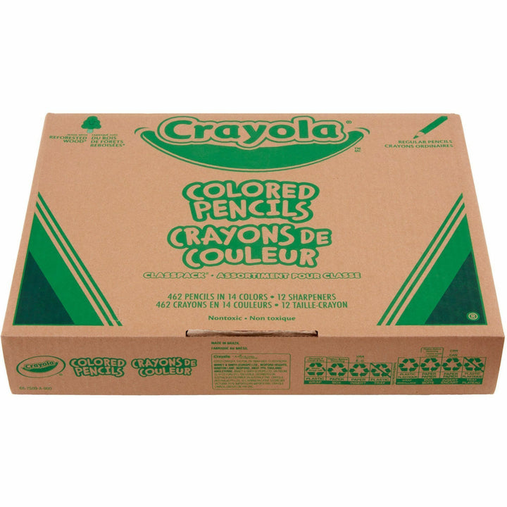 Image of Crayola® Pencils,Colored,14 Colors,w/Sharpeners,462/PK,AST