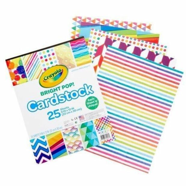 Image of Crayola® Cardstock,Patterns,25SH/PK,Pastel