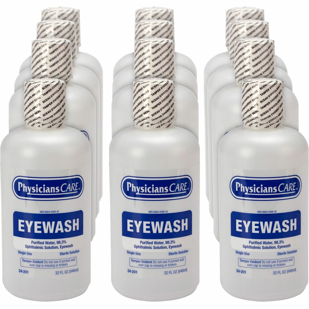 Image of First Aid Only Eyewash,Sterile,Ophthalmic,Nozzle,32 oz,12/CT,CL
