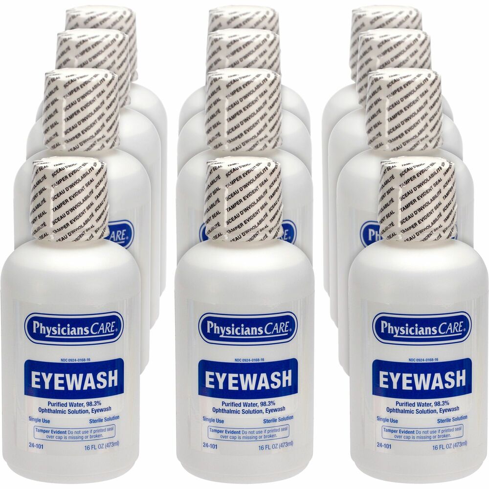 Image of First Aid Only Eyewash,Sterile,Ophthalmic,Nozzle,16 oz,12/CT,CL