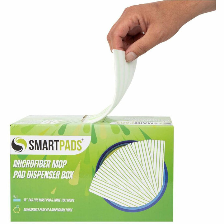 Image of Monarch M901RMPGR Microfiber Wet/Dry Mop Pad Refills, 5" W x 18" Depth, Woven, MicroFiber, White/Green, 30 / Box