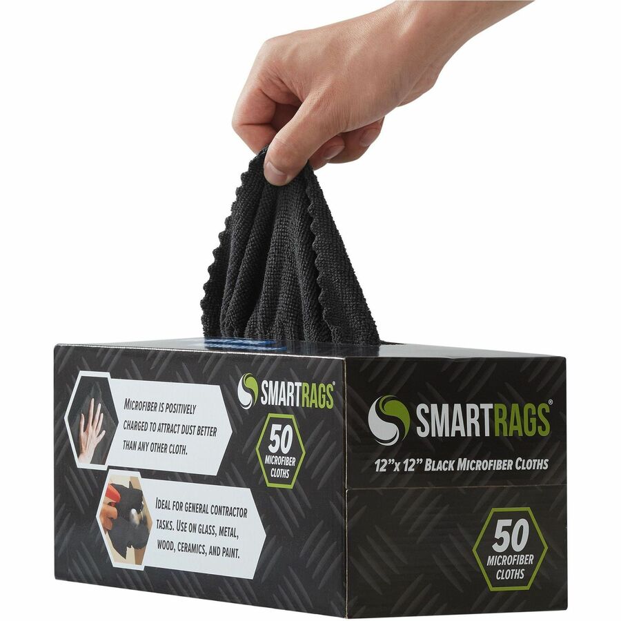 Image of Monarch Brands® Cloths,Microfiber,12"x12",50/BX,BK