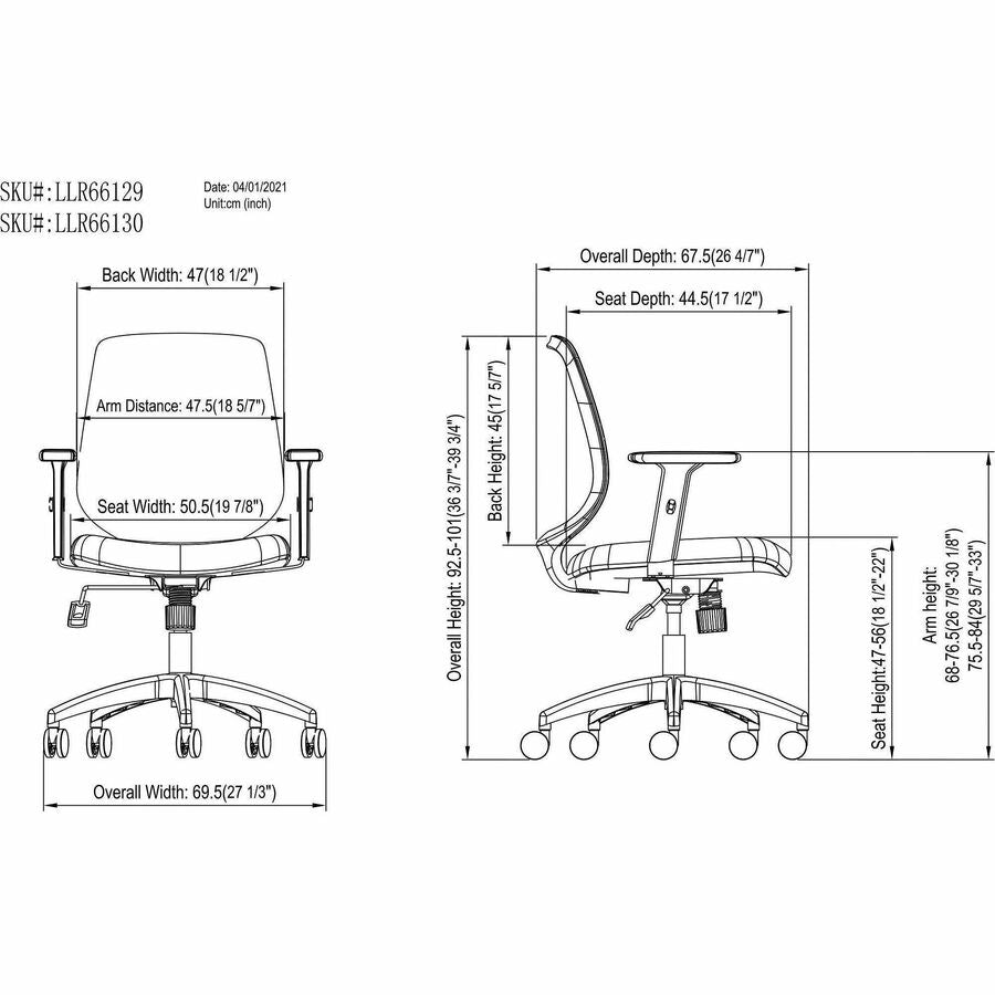 Image of Nusparc Mid-Back Task Chair,27-1/4"x17-1/2"x36-1/2-39-3/4",Gray