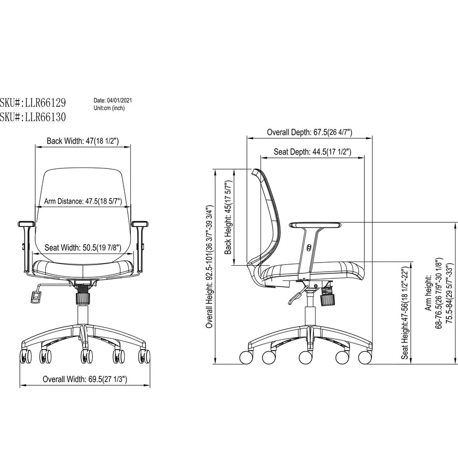 Image of Nusparc Mid-Back Task Chair,27-1/4"x17-1/2"x36-1/2-39-3/4",Gray