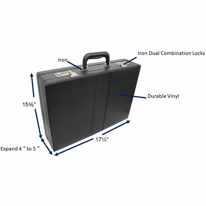Image of Nusparc Expandable Attache Case, 17-1/2"x4"x12-1/2", Black