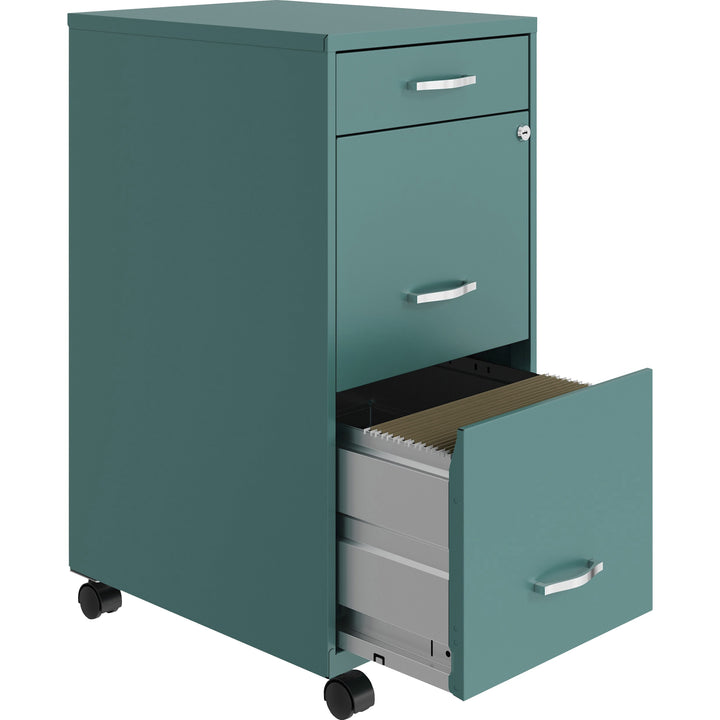Image of Nusparc File Organizer, 3-Drawer, B/F/F, 14-1/4"x18"x29-1/2", Teal