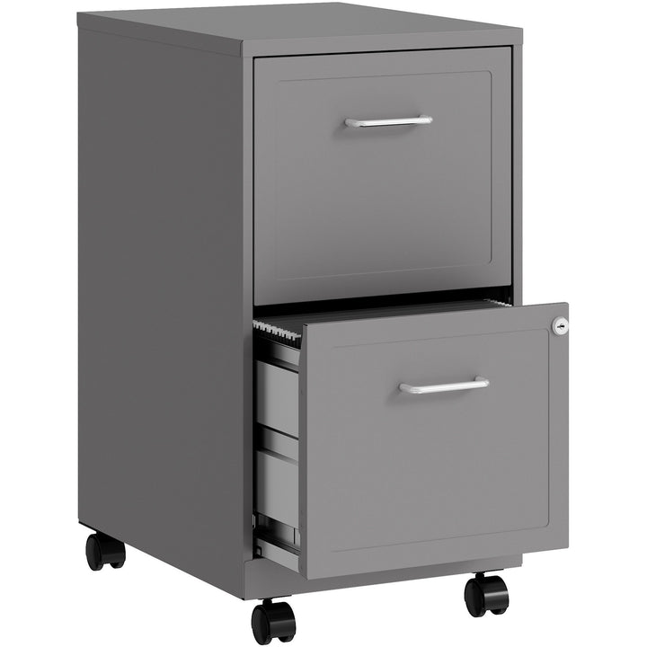Image of Nusparc File Cabinet,F/F,Mobile,Steel,14-1/4"x18"x26-1/2",Silver