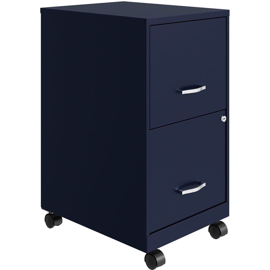 Image of Nusparc File Cabinet,F/F,Mobile,Steel,14-1/4"x18"x26-1/2",Blue