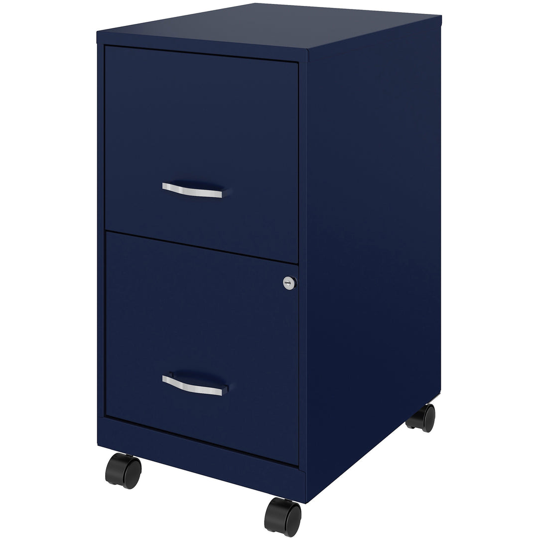 Image of Nusparc File Cabinet,F/F,Mobile,Steel,14-1/4"x18"x26-1/2",Blue