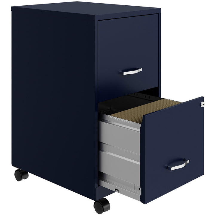 Image of Nusparc File Cabinet,F/F,Mobile,Steel,14-1/4"x18"x26-1/2",Blue