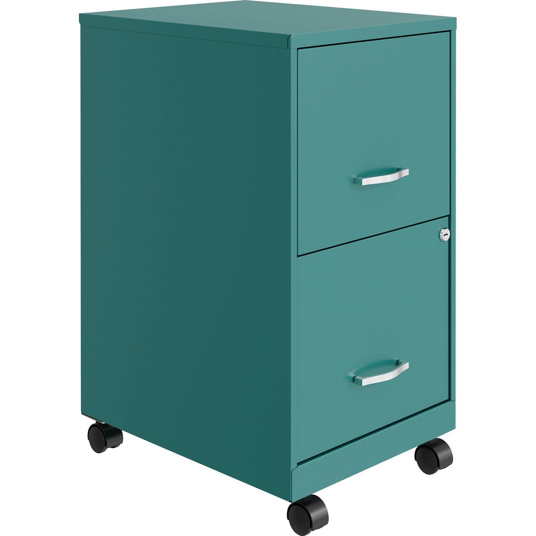Image of Nusparc File Cabinet,F/F,Mobile,Steel,14-1/4"x18"x26-1/2",Teal