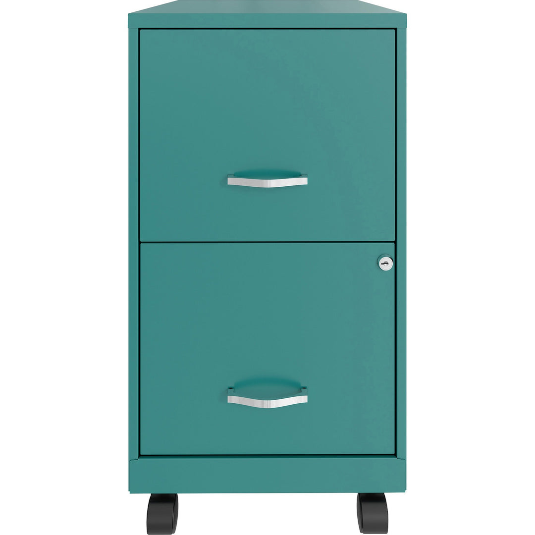 Image of Nusparc File Cabinet,F/F,Mobile,Steel,14-1/4"x18"x26-1/2",Teal
