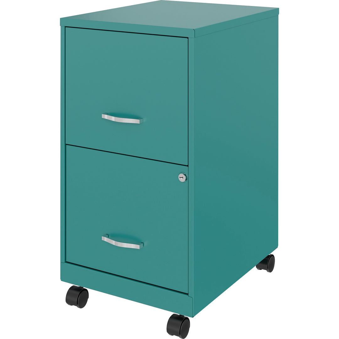 Image of Nusparc File Cabinet,F/F,Mobile,Steel,14-1/4"x18"x26-1/2",Teal