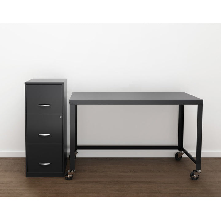 Image of Nusparc File Cabinet, F/F/F, 3-DR, 14-1/4x18"x35-1/2", Black