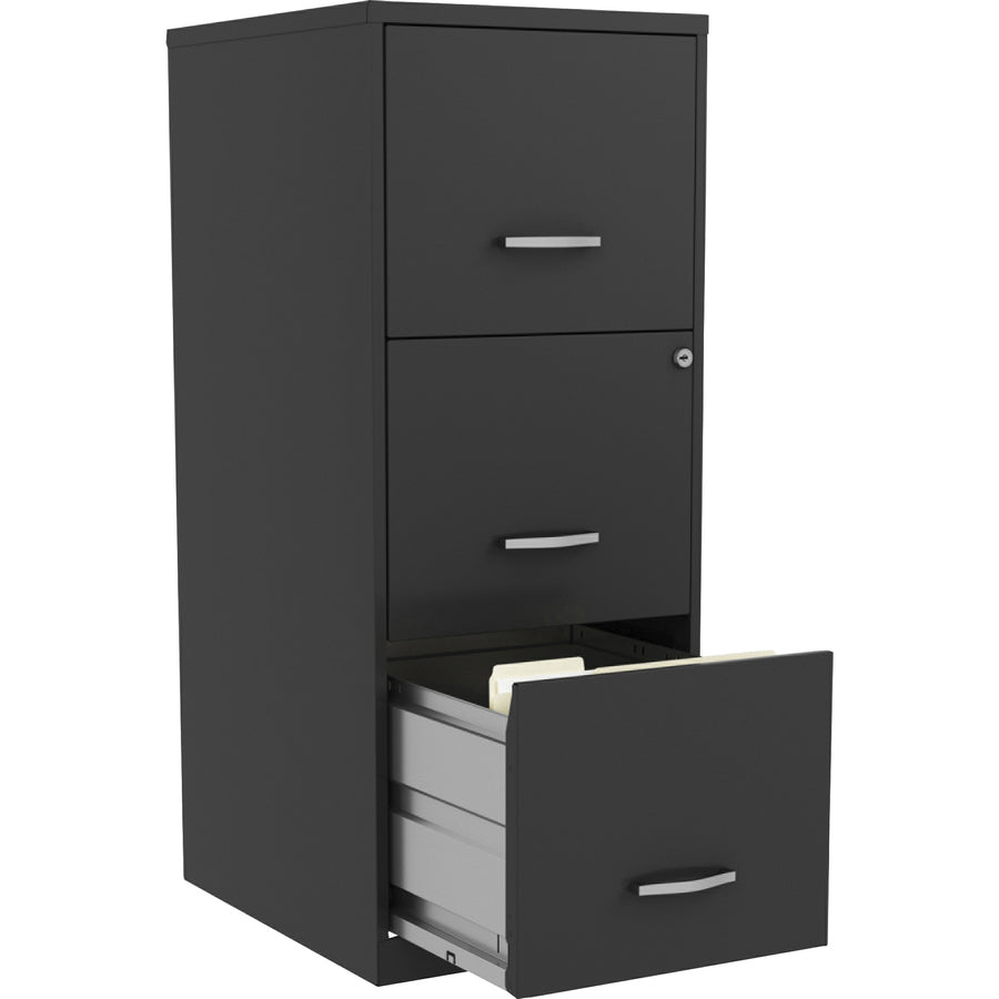 Image of Nusparc File Cabinet, F/F/F, 3-DR, 14-1/4x18"x35-1/2", Black
