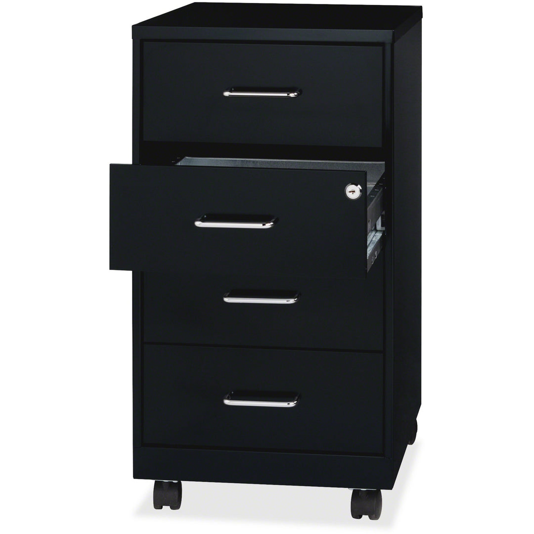 Image of Nusparc Storage Cabinet, Mobile, 4-Drawer, 14-1/4"x18"x26-1/2", BK