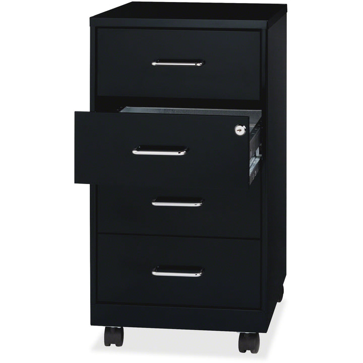 Image of Nusparc Storage Cabinet, Mobile, 4-Drawer, 14-1/4"x18"x26-1/2", BK