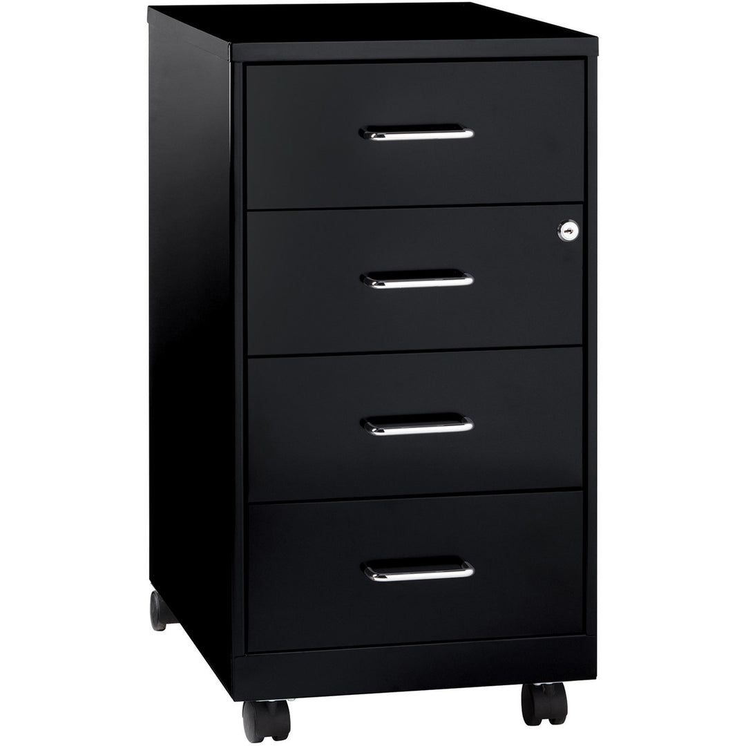 Image of Nusparc Storage Cabinet, Mobile, 4-Drawer, 14-1/4"x18"x26-1/2", BK
